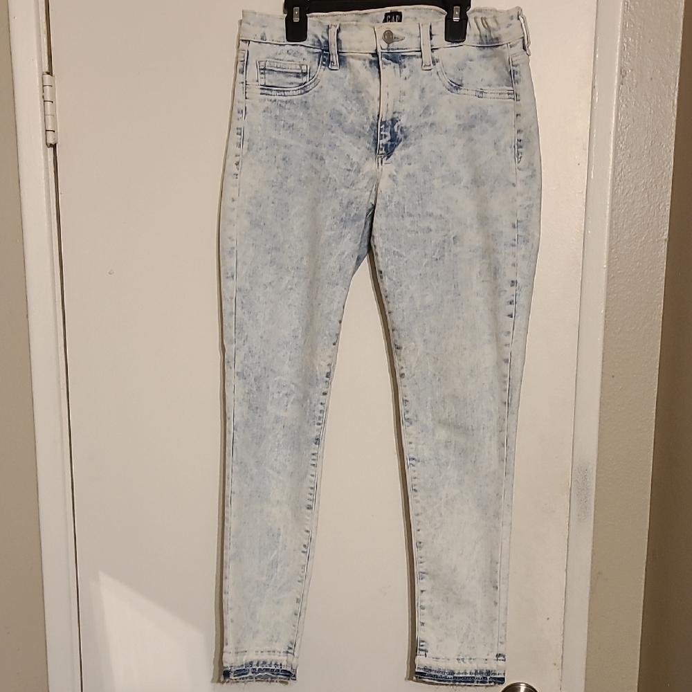 GAP WOMEN'S SKINNY JEGGING JEANS SIZE 30 ACID WASH 90's STYLE